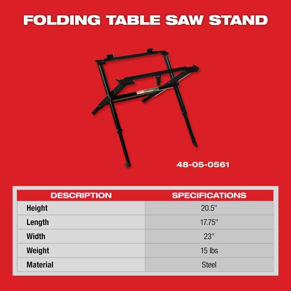 Milwaukee Folding Table Saw Stand- 48-08-0561