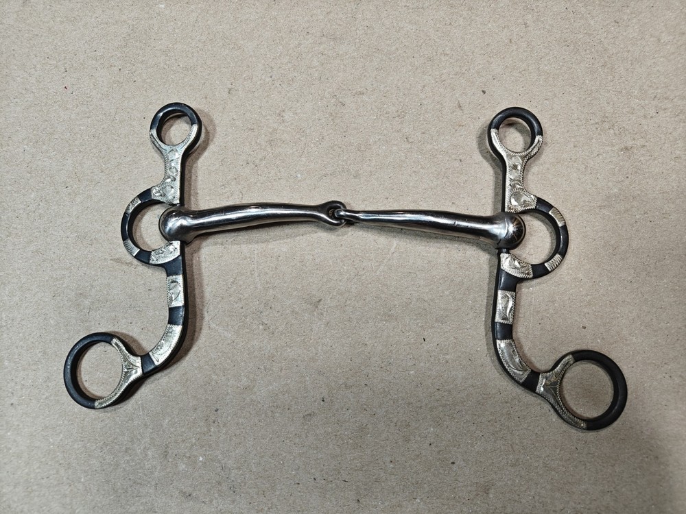 AJ Tack Argentine Snaffle Bit with Engraved Cheeks, 5-1/2” 🇺🇲