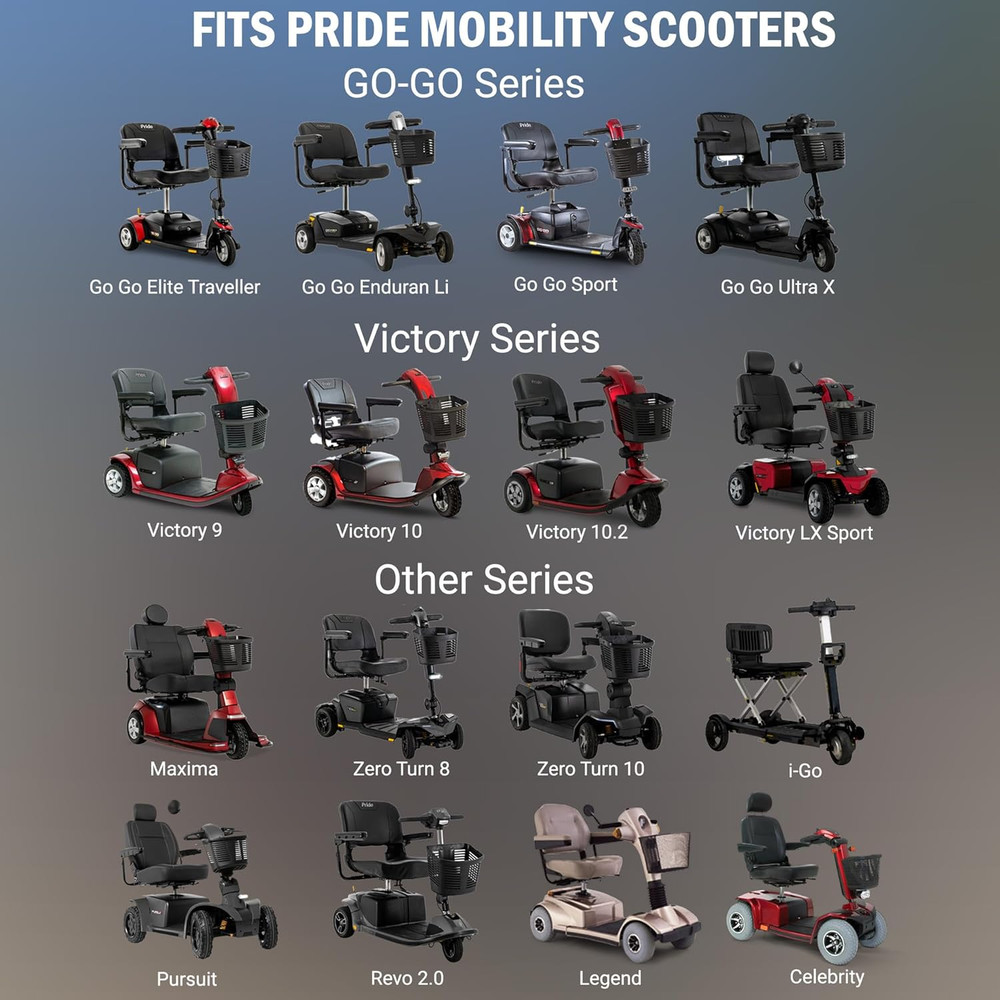 Pride Mobility Scooter Replacement Key Set Compatible with Go-Go 1 Set Black