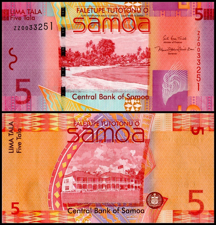 Samoa 5 Tala, 2017 ND, P-38c, UNC, REPLACEMENT