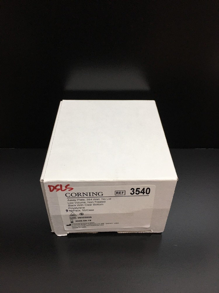 Corning REF 3540 Low Volume 384-well Black/Clear Flat Bottom Microplate 9 PCS