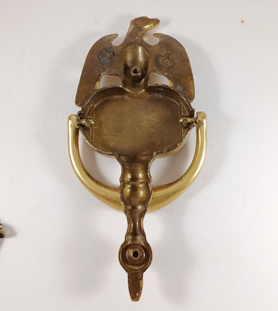 Vintage Solid Brass Eagle Door Knocker, 8" X 4" U.S.A