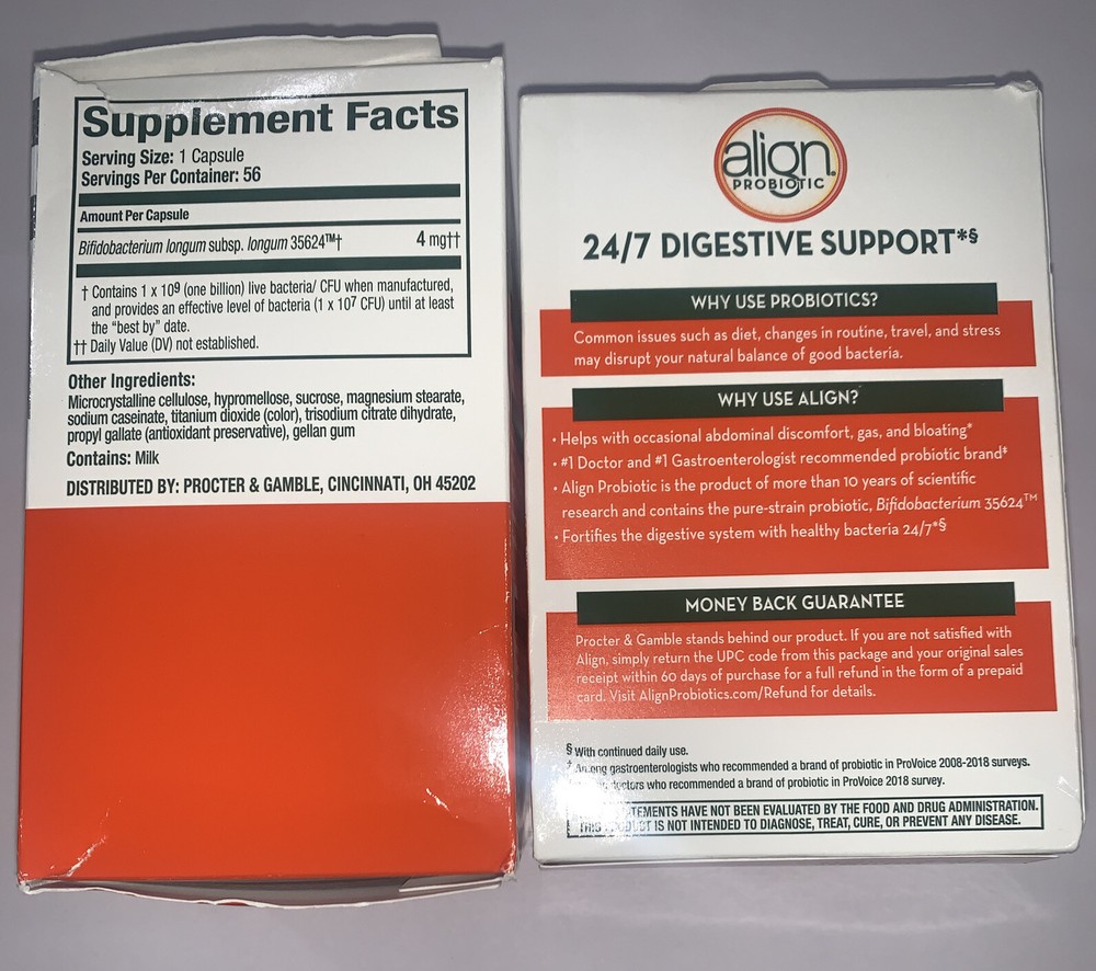 align Probiotic 24/7 Digestive Support (2 BOXES)~56×2=112ct Exp:2027