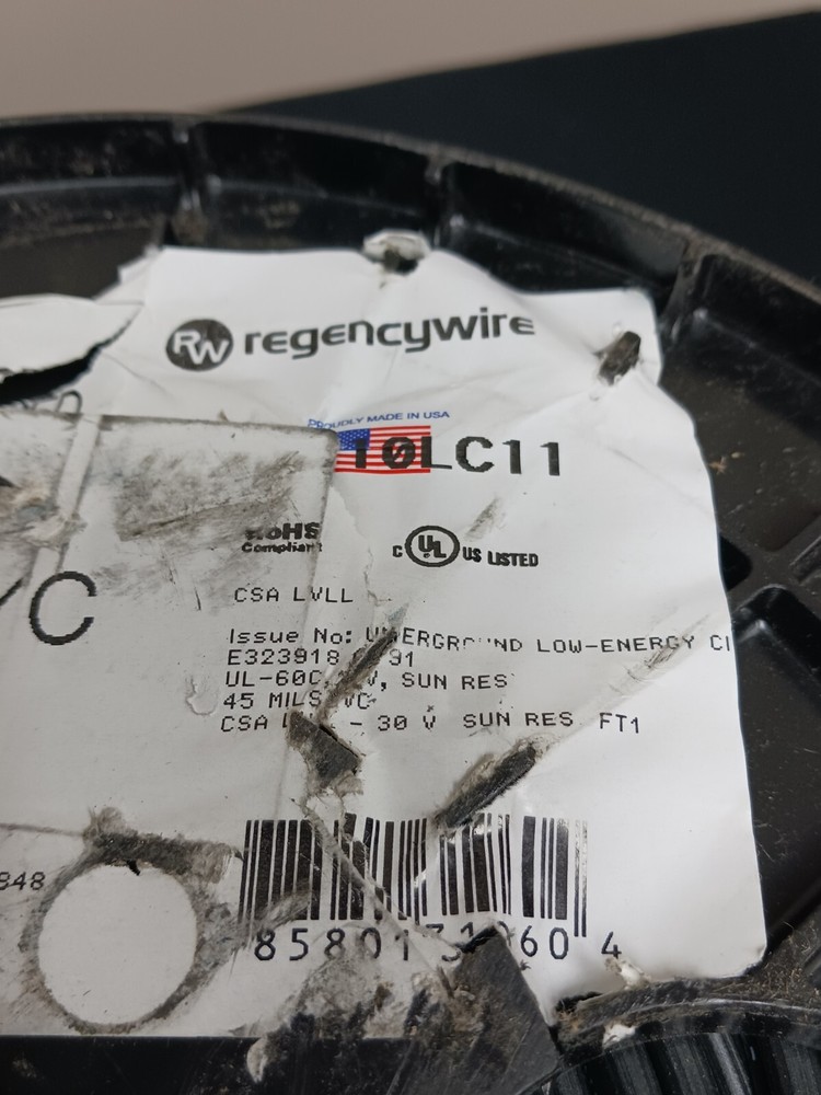REGENCY WIRE 10LC11 LIGHTING CABLE 10AWG 500 BLACK