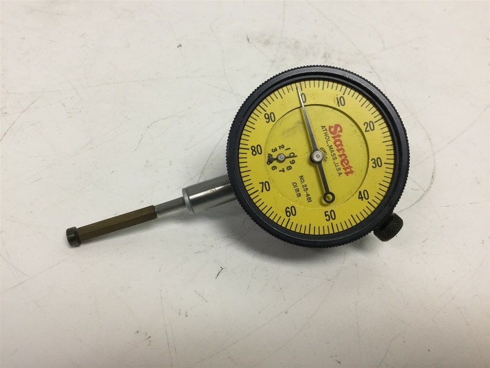 Starrett 25-481 Continuous Reading Dial Jeweled Indicator 0.01mm Resolution