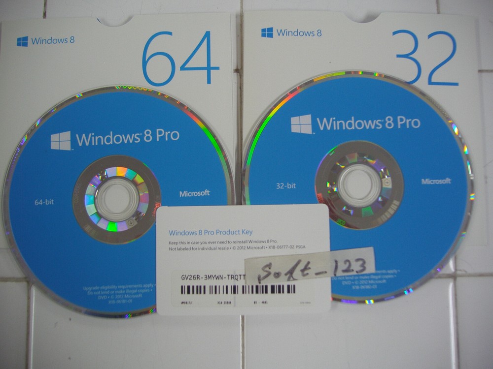 Microsoft Windows 8 Pro Full Version 32Bit & 64Bit DVD MS WIN 8 =NEW RETAIL=