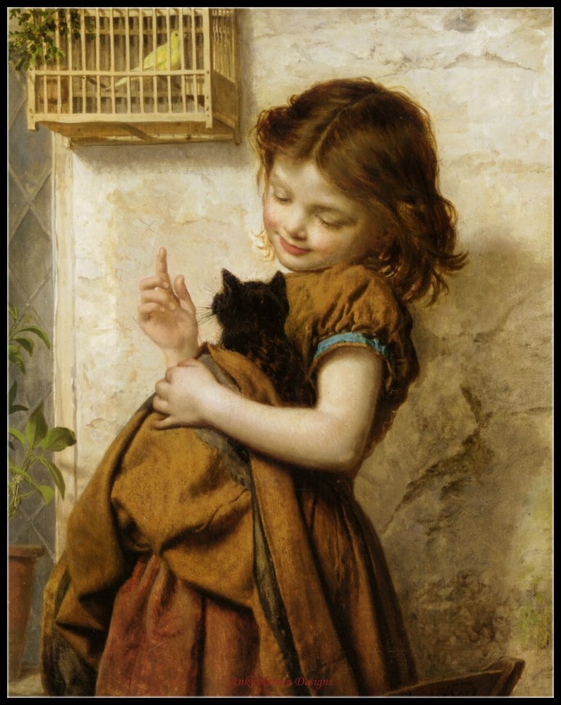 Her Favorite Pets - Chart Counted Cross Stitch Patterns Needlework DIY 14 ct