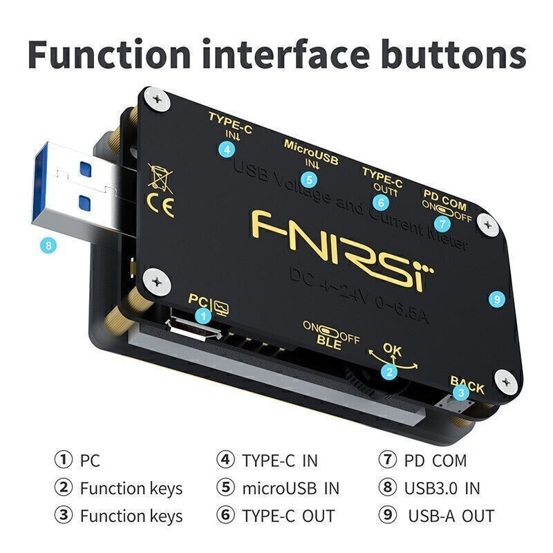 FNB48 PD Trigger Voltmeter Current and Voltage USB Tester QC4 + PD3.0 2.0 PPS