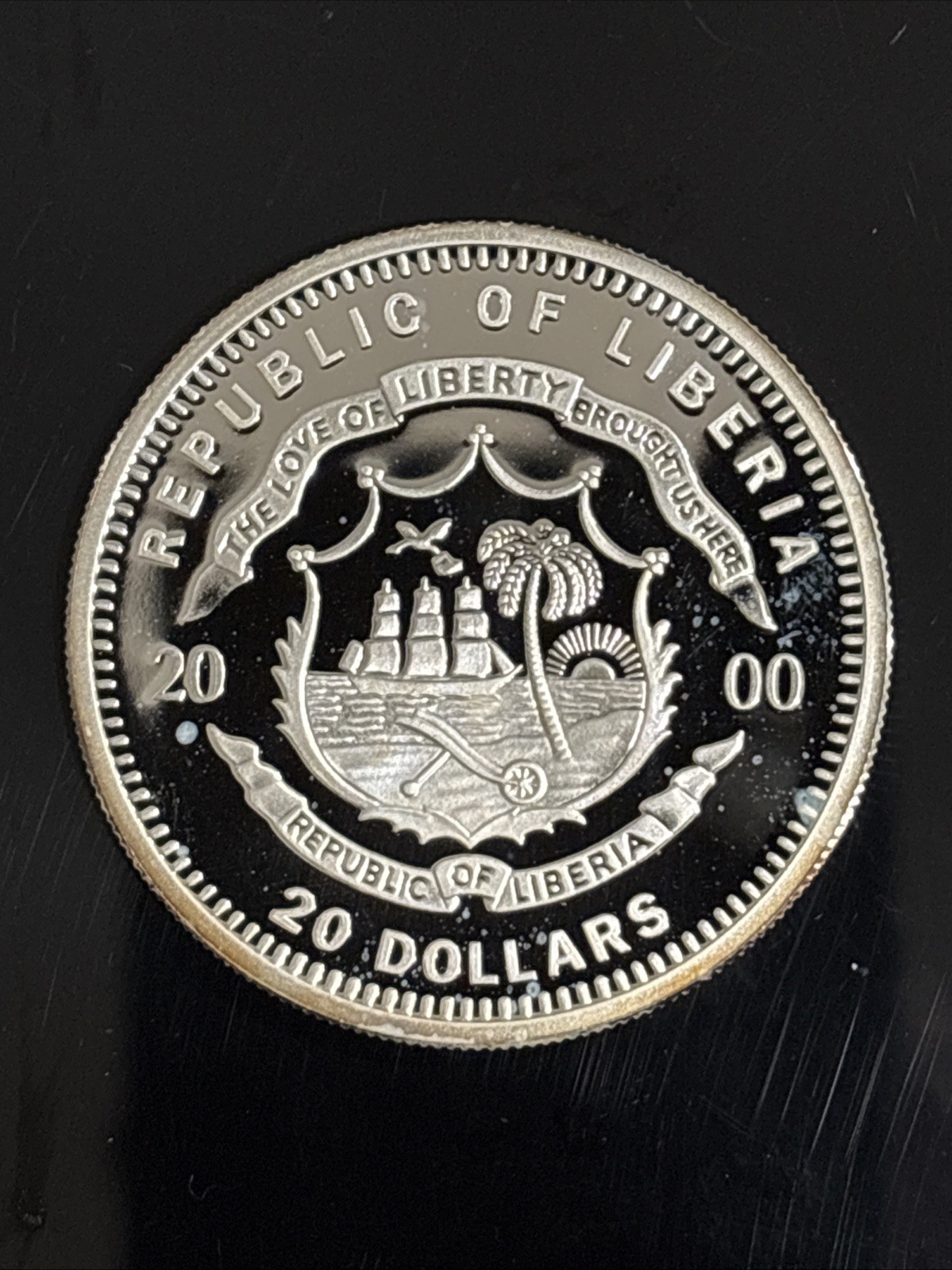 $20 Stonewall Jackson .999 Fine Silver Liberia Made In Germany 2000