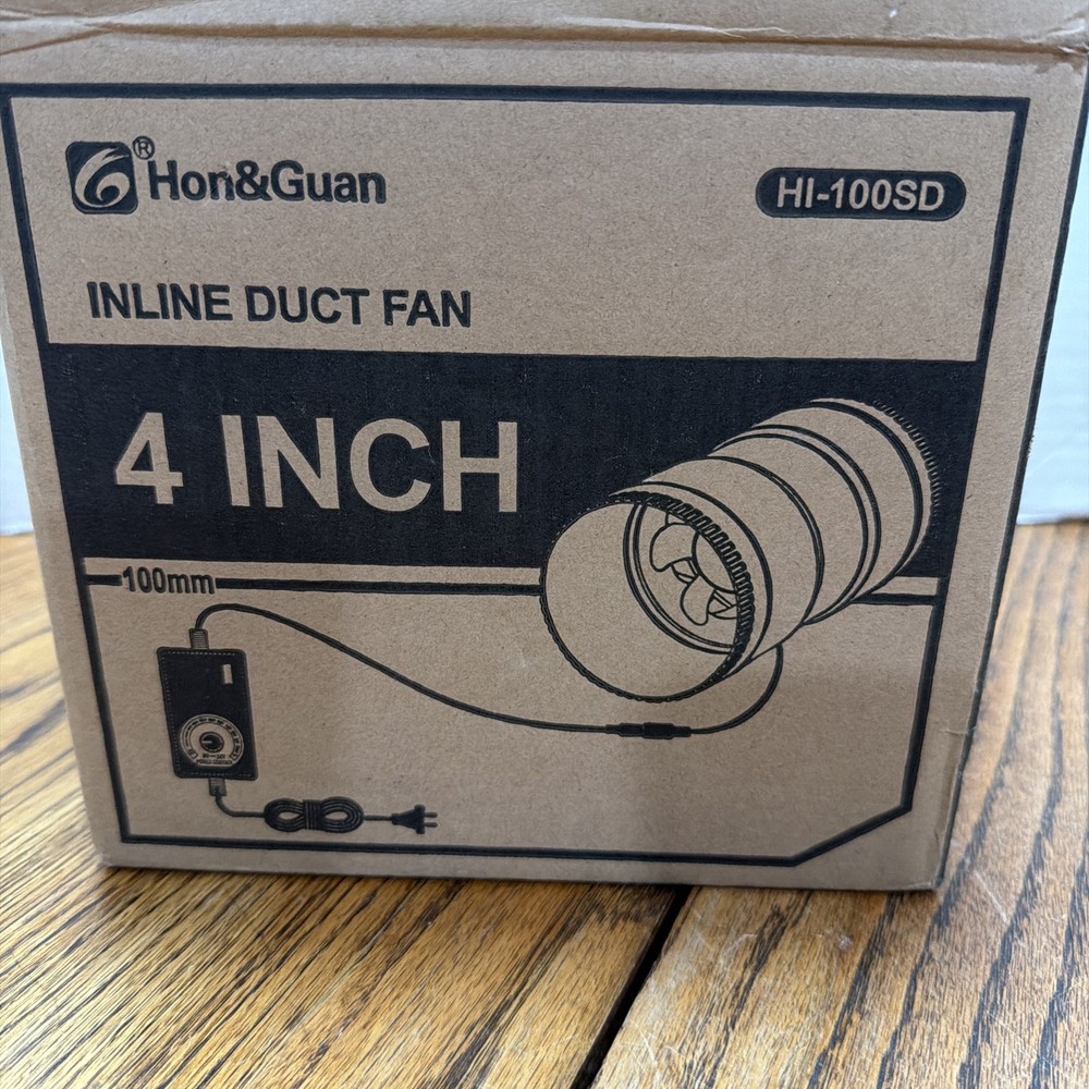 Hon & Guan 4" Inline Booster Duct Fan with Speed Controller – New Open Box