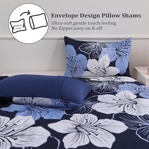 Size Comforter Set Floral Bedding Comforter Sets - Soft King Navy Blue