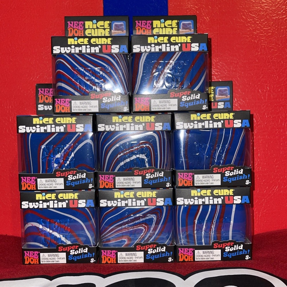 Nee Doh Nice Cube Swirlin USA Super Solid Squish
