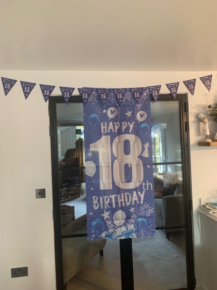 18th Birthday decorations super large backdrop banners flags coloured balloon