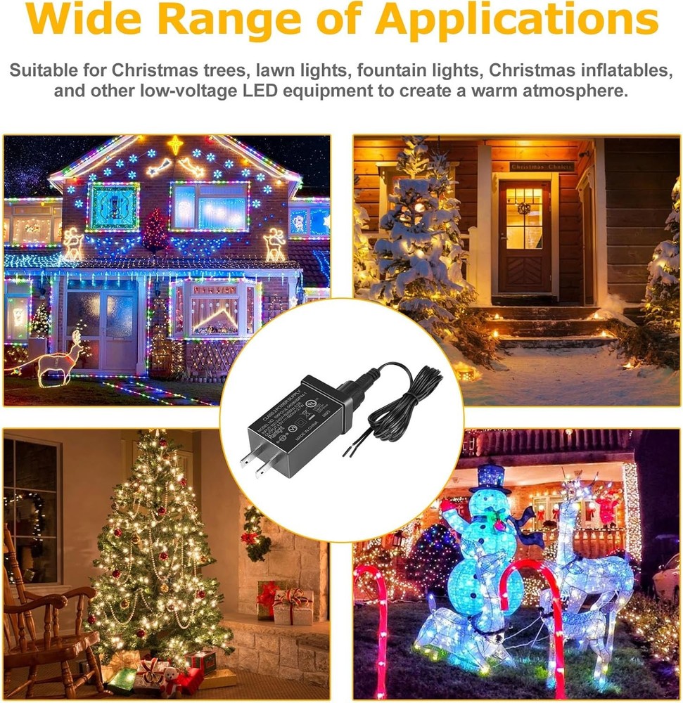 4.5V 0.6A LED Class 2 Power Adapter, 2.7W Transformer Replacement Black