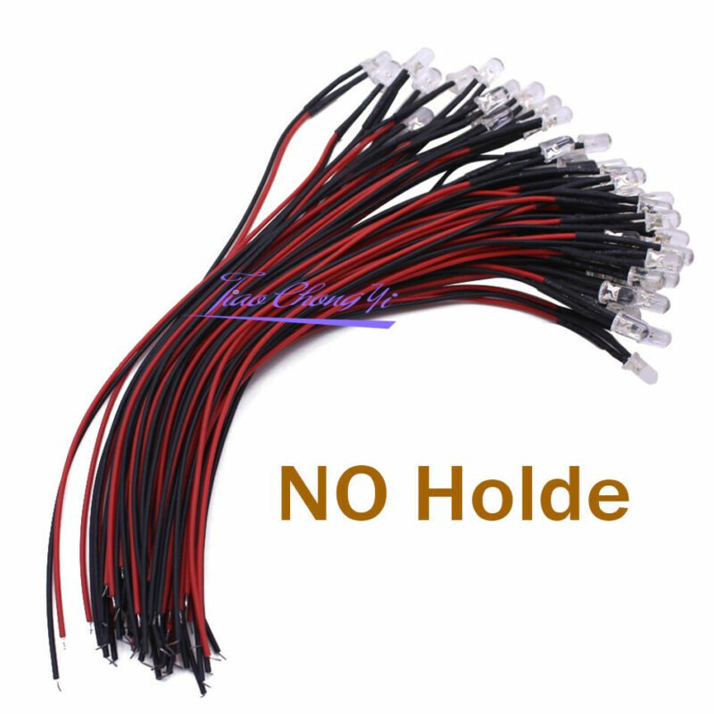 5V-12V F3mm 5mm Twinkle Flash 2pin Round 20cm Pre-wired Clear Flashing LED DIY