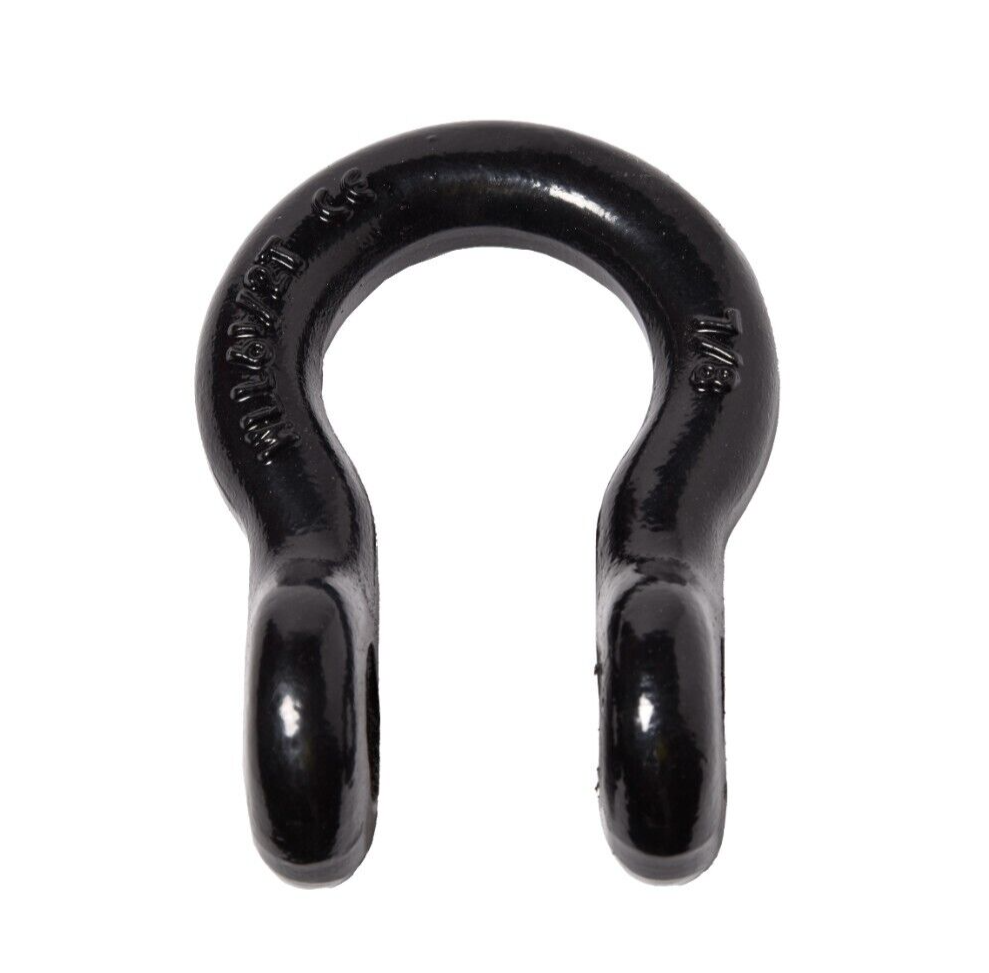 7/8" BLACK D-Ring Bow Shackle Screw w 1" Pin Clevis Rigging Hummer Towing 6.5Ton