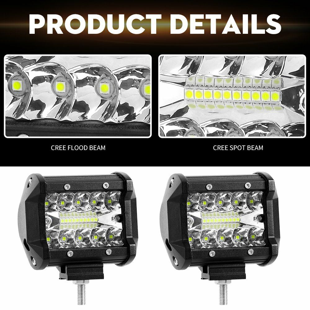 Trailer Tow Hitch Mounting Bracket with 4inch LED Work Backup Reverse Light Pods