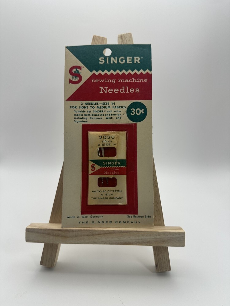 Vintage Singer Sewing Machine Needles on Original Card