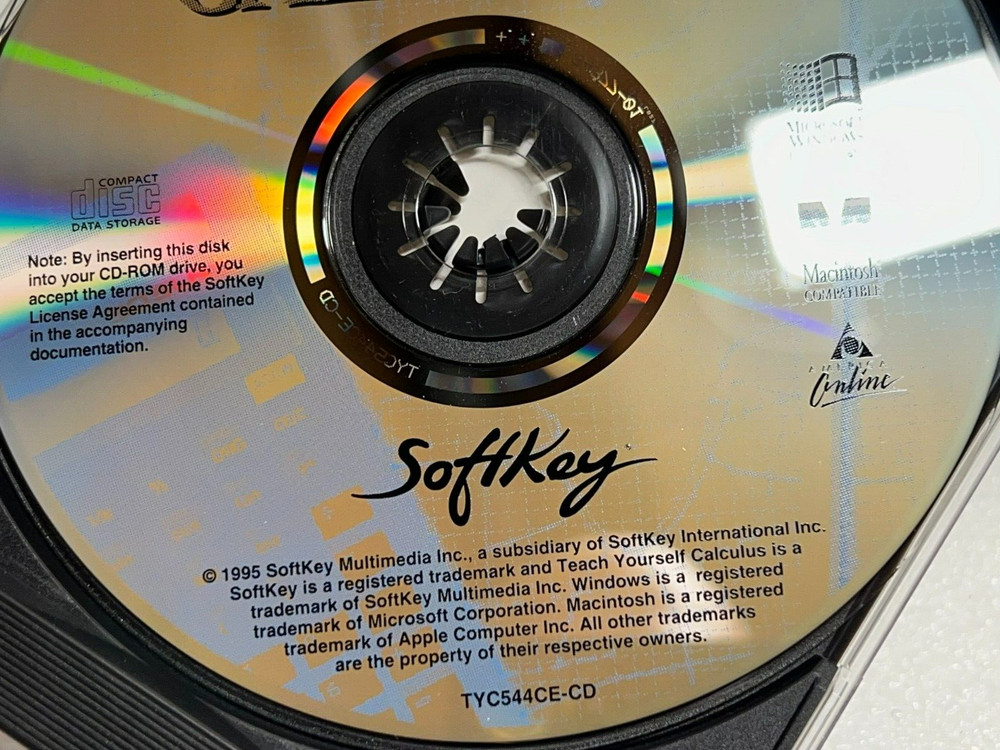 TESTED Teach Yourself Calculus Cd Soft Key 1995 Windows 3.1 95 Mac Software