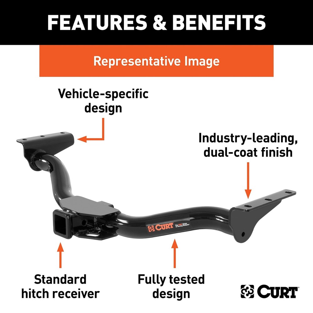 CURT 13310 Class 3 Trailer Hitch, 2-Inch Receiver, Drilling Required, Select ...