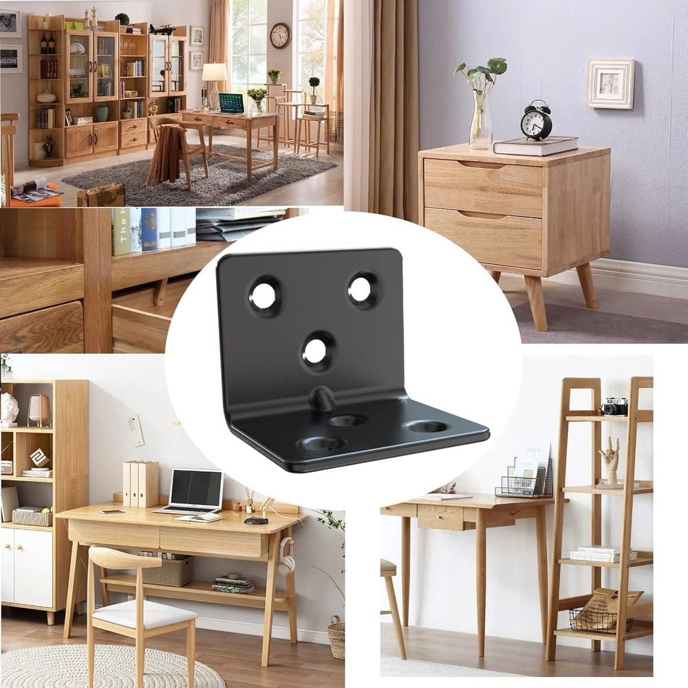 Black Stainless Steel Shelf Bracket,Joint Right Angle Bracket,L Shape