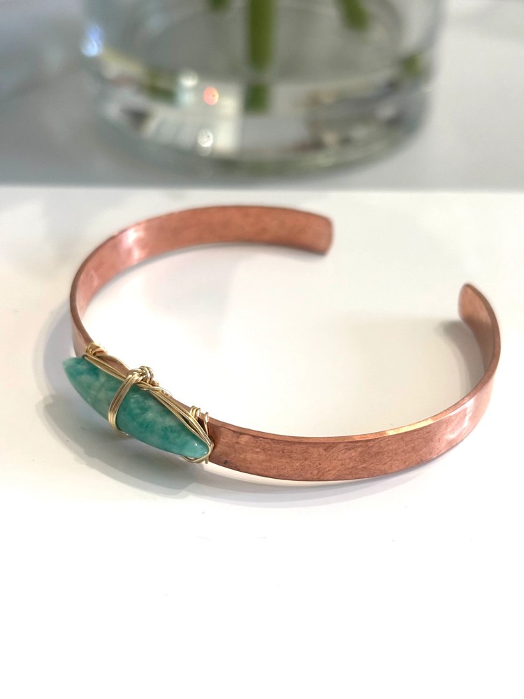 Dainty Amazonite Cuff Bracelet