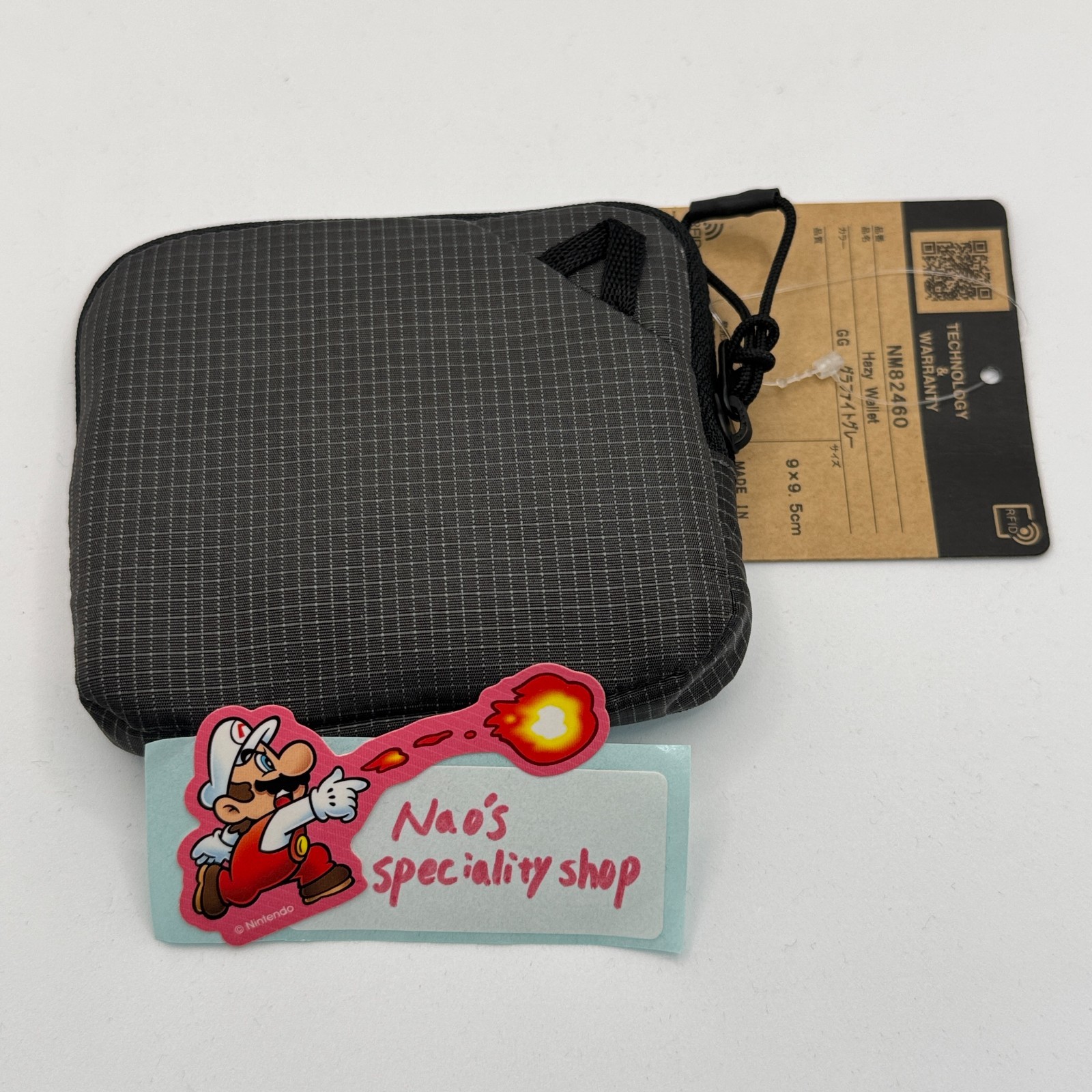 THE NORTH FACE Hazy Wallet NM82460-GG Graphite Gray Mini Zip Coin & Card Nylon