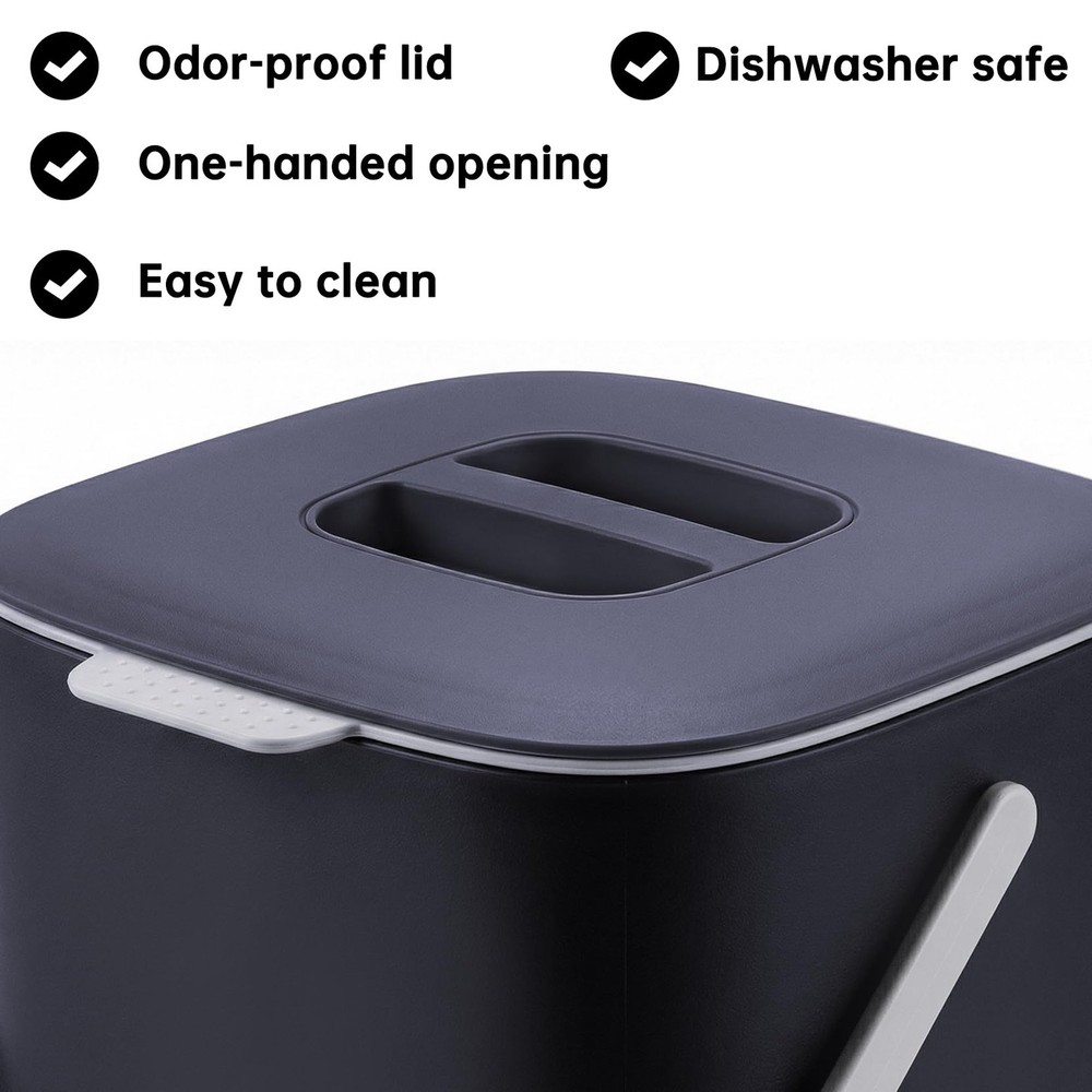 Compost Bin Kitchen, Sealed Countertop Compost Bin，No Filter Required, 0.7Gal