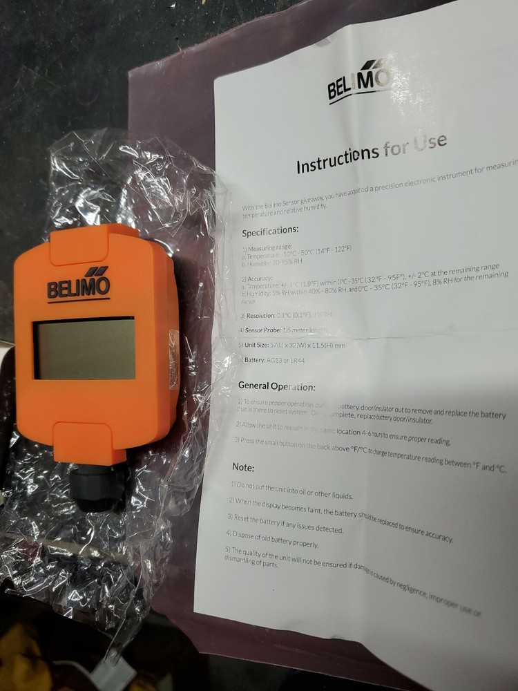 belimo sensor temperature and humidity  instrument. Bx188