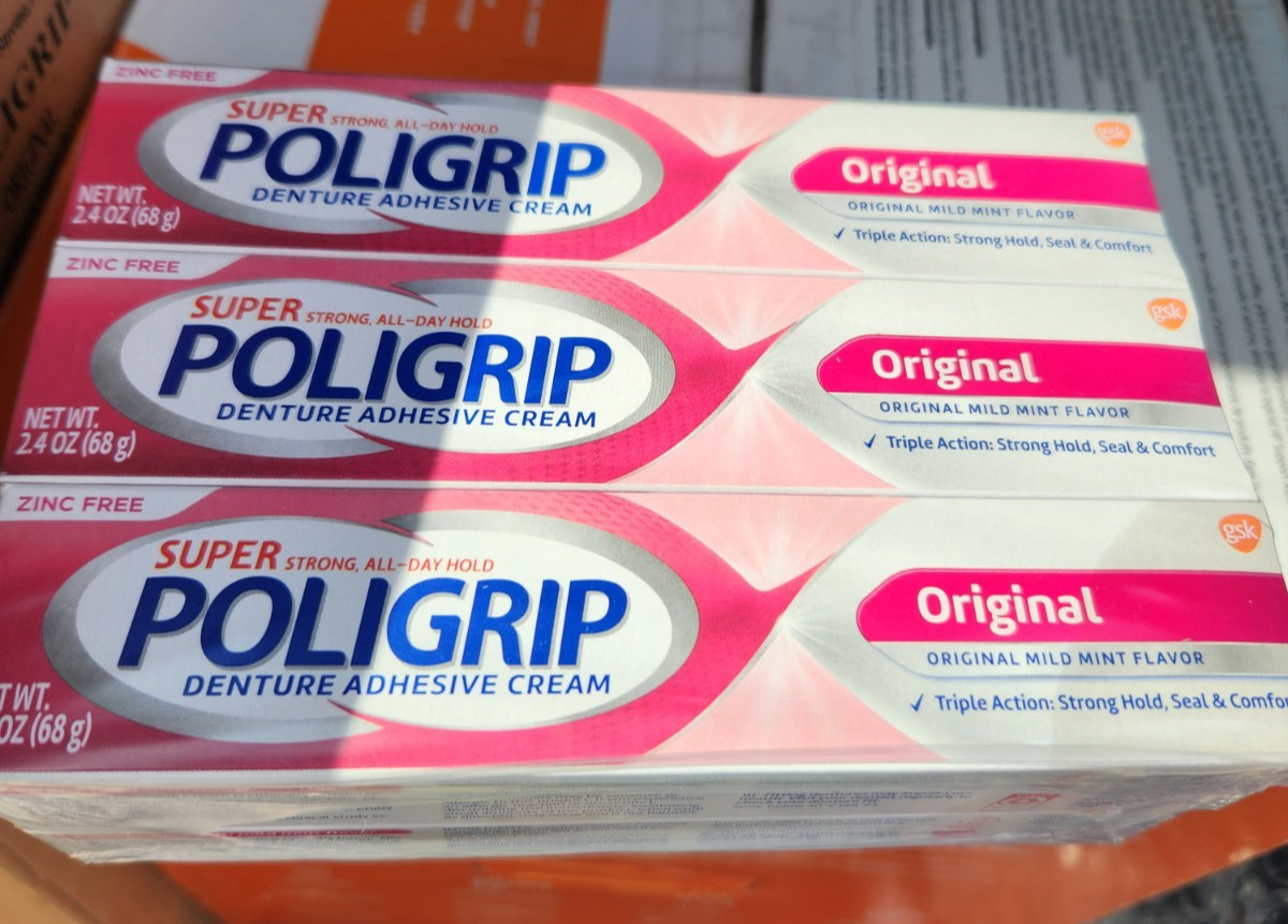 6 pack  - Super Poligrip Denture Adhesive Cream - 2.4 OZ