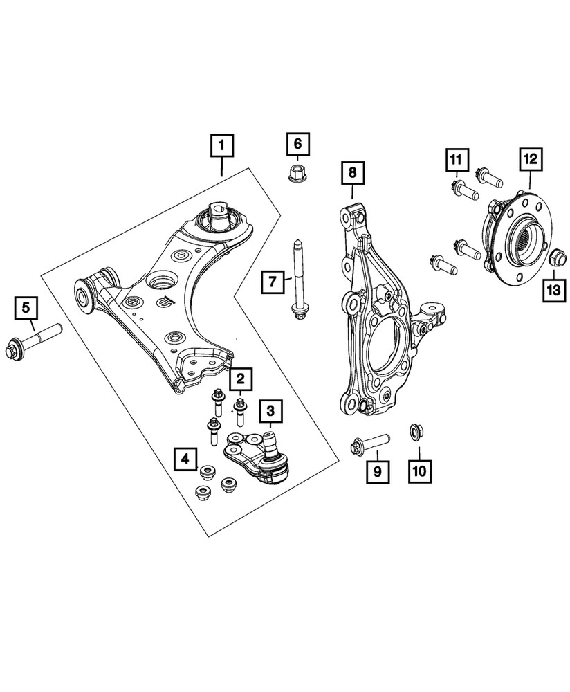 Genuine Mopar Suspension Knuckle Right 68606915AA