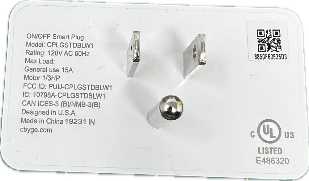 GE CPLGSTDBLW1 On/Off Smart Plug Smart Bridge Alexa & Google