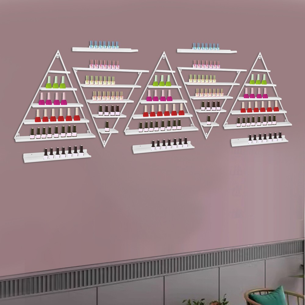 10PCS Triangular Nail Polish Racks, Wall-mounted Nail Polish Racks, 5-tier
