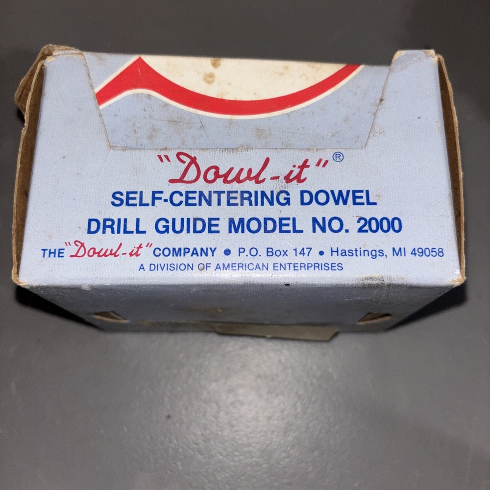 Dowl-it Self Centering Dowel Drill Guide Model No. 2000 Original Box