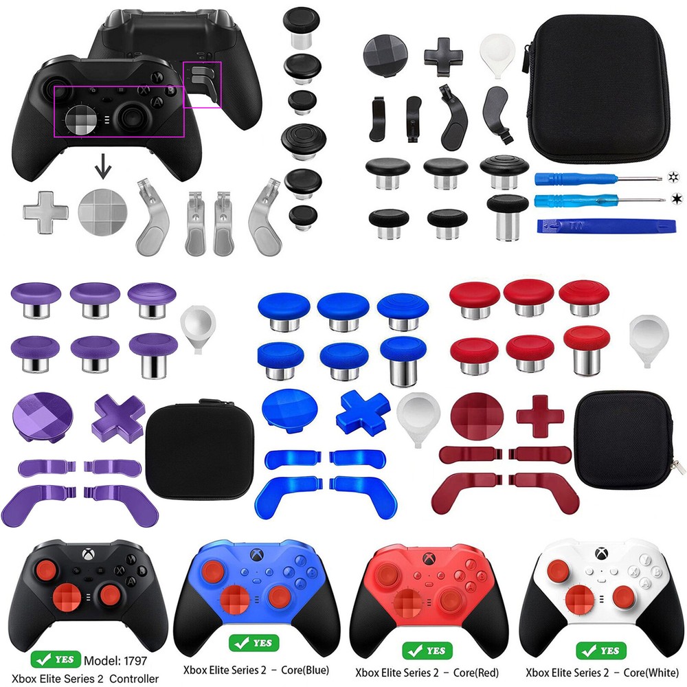 For XBOX ONE ELITE Series 2 Controller Joystick Cross Key Button Cap Accessories