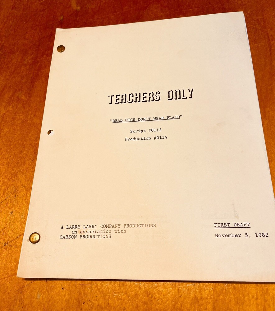 NEW LOWER PRICE 2 Original TEACHERS ONLY Scripts 1982 Sitcom Great Condition