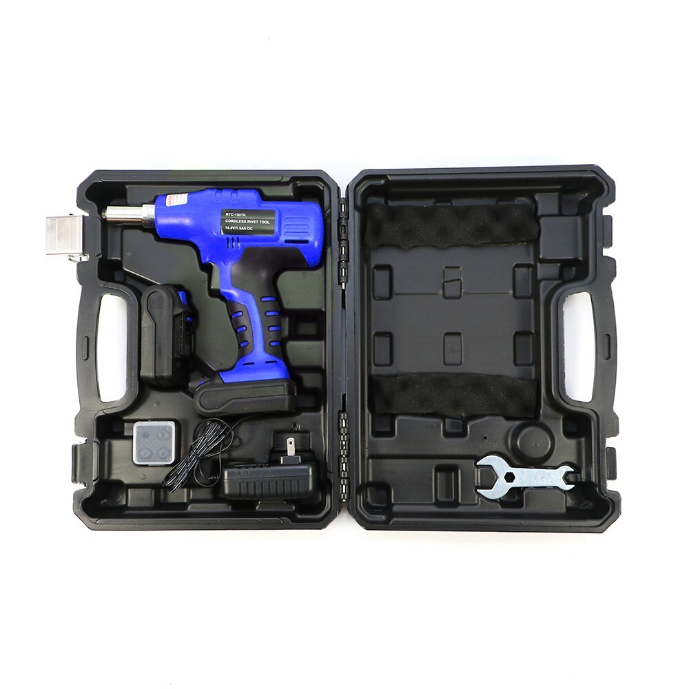 14.4 Volt Li-ion Cordless Puller Rivet Gun Tool Set 1/8 3/32 5/32 3/16" Rivets