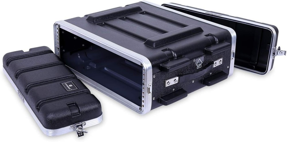 Crossrock Stackable 3U Rack Case, Standard 19.25” Depth, Polyethylene Hard-Black