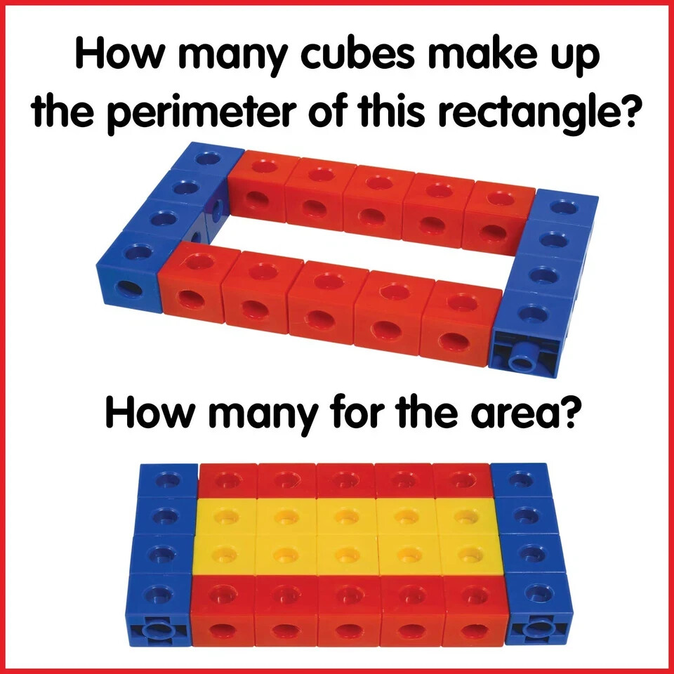 Educational Linking Cubes Set of 100 Math Manipulatives Construction Early Math