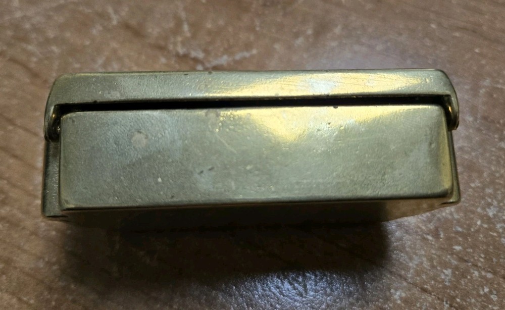 Solid Brass Double Stamp Box Holder/ Trinket Box Vintage Hinged