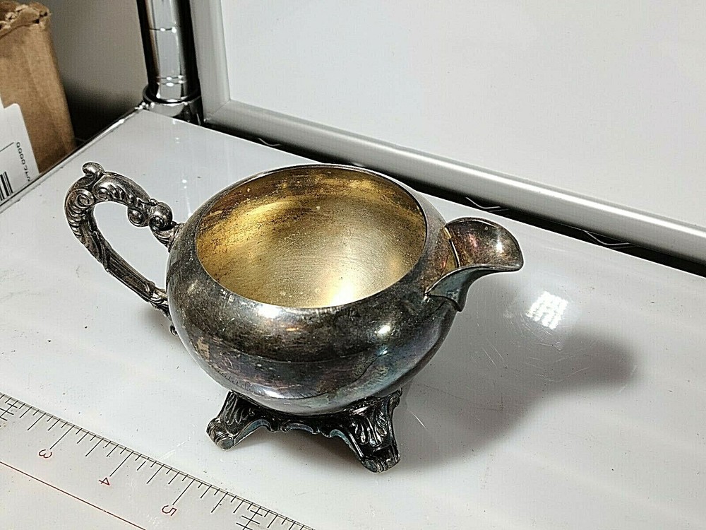 Silver Plate Pitcher Creamer and Sugar