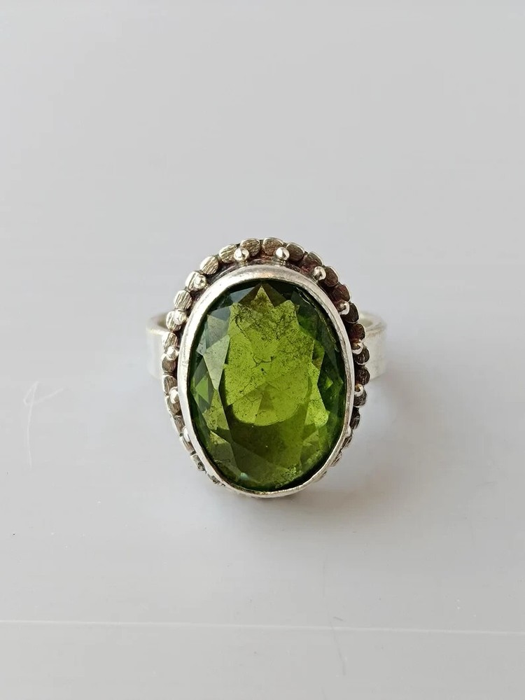 Peridot Ring 925 Sterling Silver Band& Statement Ring Handmade Ring All Size