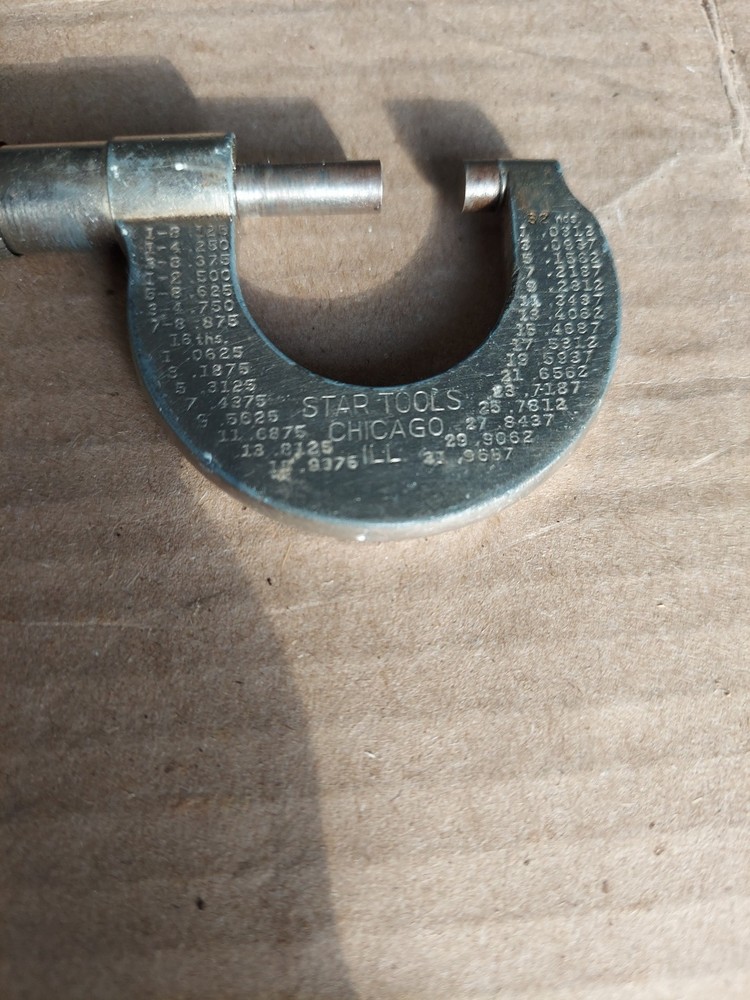 VINTAGE 0-1" STAR TOOLS MICROMETER, USA