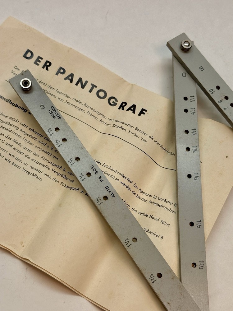 Pantograph Drawing Instrument - Will enlarge or reduce figures, drawings