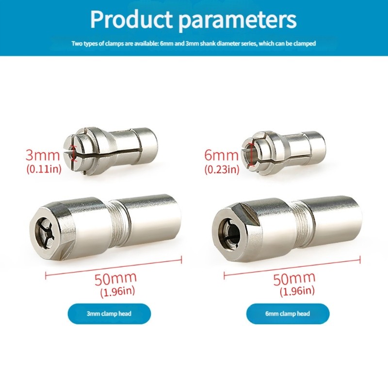 Angle Grinder Conversion Chuck Set 3mm 6mm Suitable for 100 Model Grinder