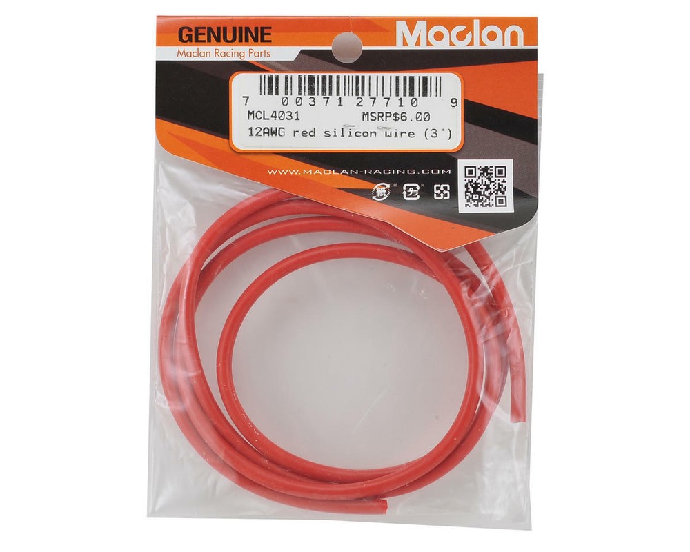 Maclan 12awg Flex Silicon Wire (Red) (3') [MCL4031]