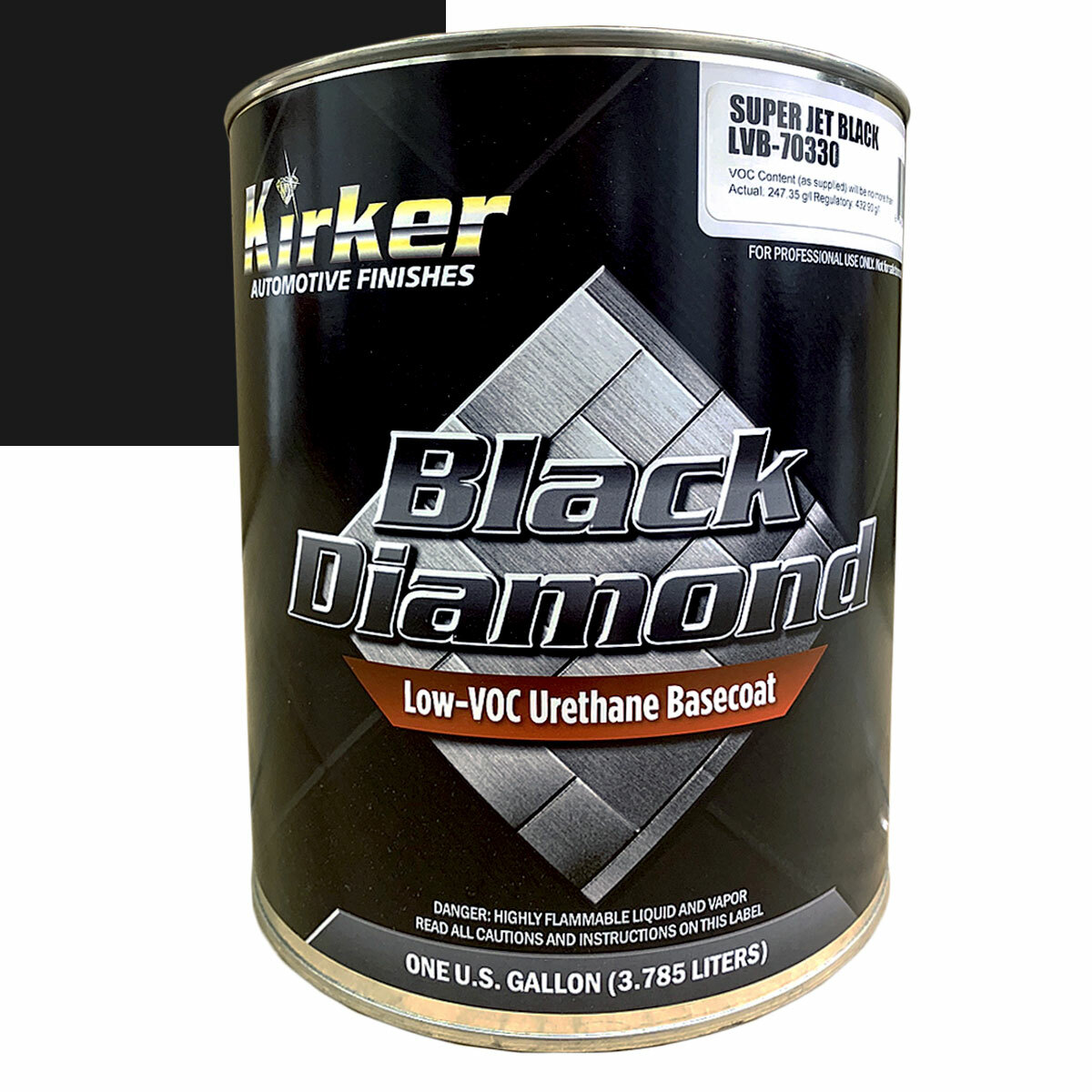 1 Gal Kirker Black Diamond Car Paint Super Jet Black LVB-70330 w/ Med Activator