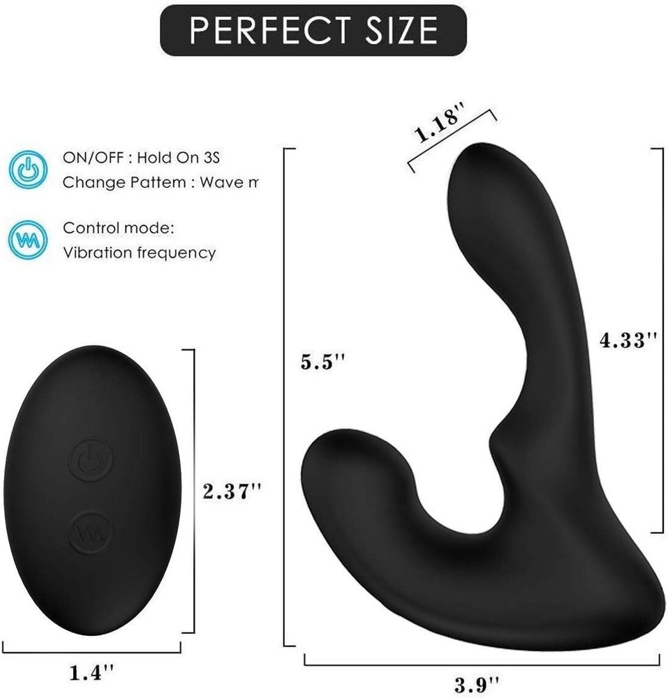 Vibrating Butt Plug Vibrator with Remote Control, 9 Vibration Silicone Anal Plug