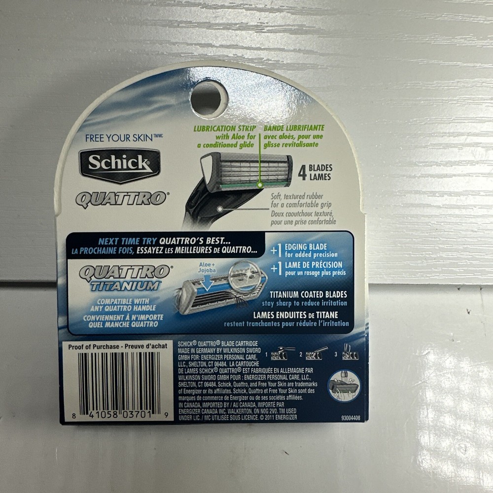 Schick QUATTRO Refill Cartridges, 4 count