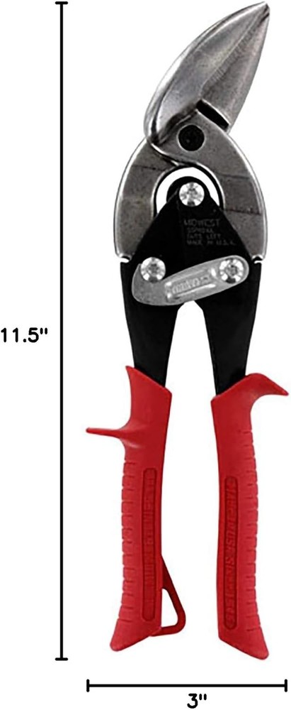 MIDWEST Special Hardness Aviation Snip - Left Cut Offset Left,